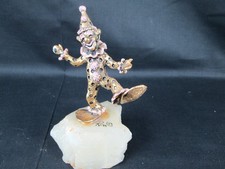 Signed Ronald A Lee 24 Carat Gold Plated Hand Painted Clown!! Pink Highlights