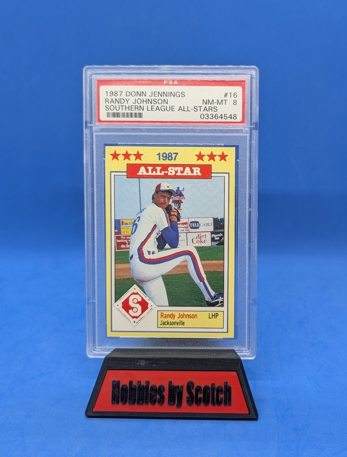 Randy Johnson - 1987 Donn Jennings Southern League All-Stars #16 - PSA 8 NM-MT