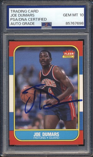 1986 Fleer Basketball AUTOGRAPH Joe Dumars Signed ROOKIE #27 PSA/DNA Auto 10 HOF