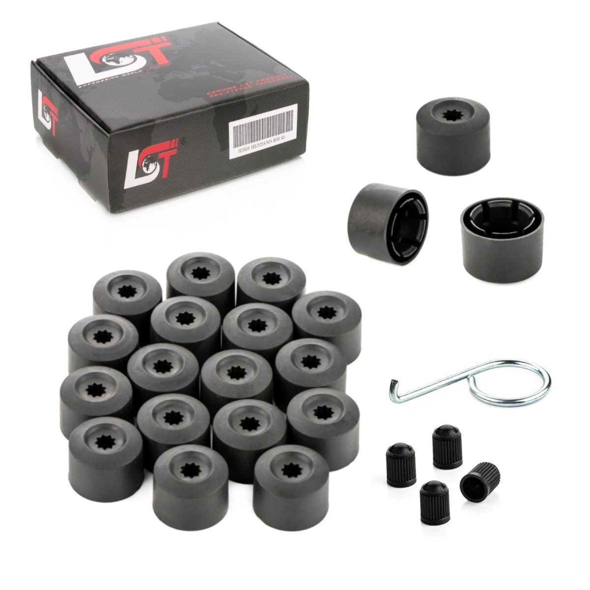 20x Wheel bolt Cap Allen theft-proof 0 21/32in schwarz for PEUGEOT
