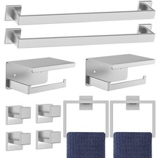 10-Pieces Brushed Nickel Bathroom Hardware Accessories Set,23.6 Inch Towel Ba...