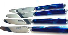 4 ESMEYER  Messer, blau marmorierter Kunststoff Griff  L 22,5 cm, gebraucht, gut