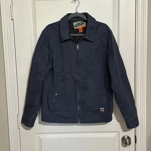 40 Grit Duluth Heavy Twill Work Jacket Mens Sz M / Medium Navy Blue Full Zip - product listing photo