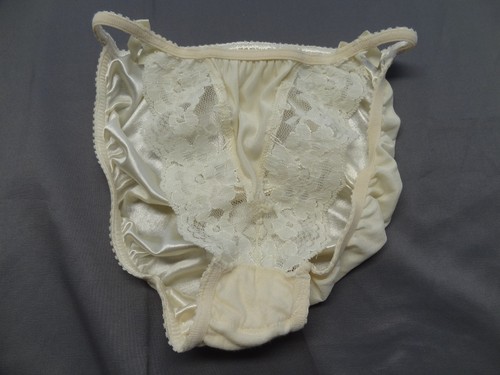 Victoria's Secret S 5 VTG Satin String Bikini Nylon Stretch Lace 80s Gold Label - Picture 10 of 15