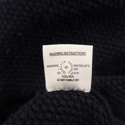 Suéter Geelong Para Hombres M Azul Mantón Cuello 100% Lana Tweed Codo Parche Cárdigan - Imagen 13 de 13