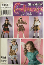 Simplicity Sewing Pattern 3680, Child's Costume, Size 3-4-5-6-7-8, Pirate, Hip