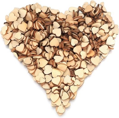 500x Holzherzen 6-12mm DIY Basteln Hochzeit Dekoration natürlich robust