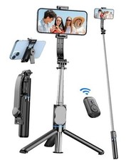 Selfie Stick, 41'' Extendable Phone Tripod Stand with Phone Holder  Black