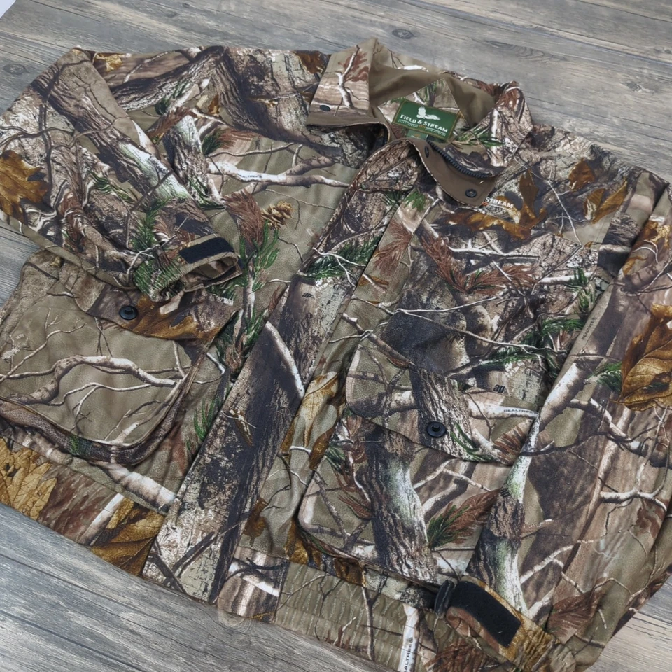 Field & Stream Jacket Mens Size Large Camo Realtree Hunting Coat No Scent Silver - Image 3 of 4
