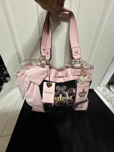 Borsa Juicy Couture rosa/nero Juicy Lovers Club. Nuovo con etichetta! - Foto 4 di 19