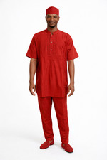 African Nigerian Senator Style Shirt with pocket design  Pants Outfit.