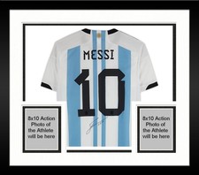 Framed Lionel Messi Argentina National Team Autographed 2022-23 Home Jersey