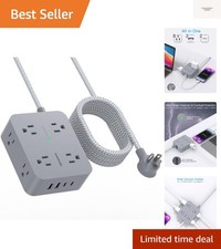 Surge Protector Power Strip 10 Ft Cord, Extension Cord with Multiple Oulets, ...
