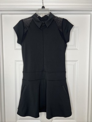 Olaya Sport Athena Black Dress Size Large  Mesh Insets Golf Tennis Excellent