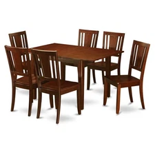 East West Furniture Picasso 7-piece Wood Dining Table Set in Mahogany