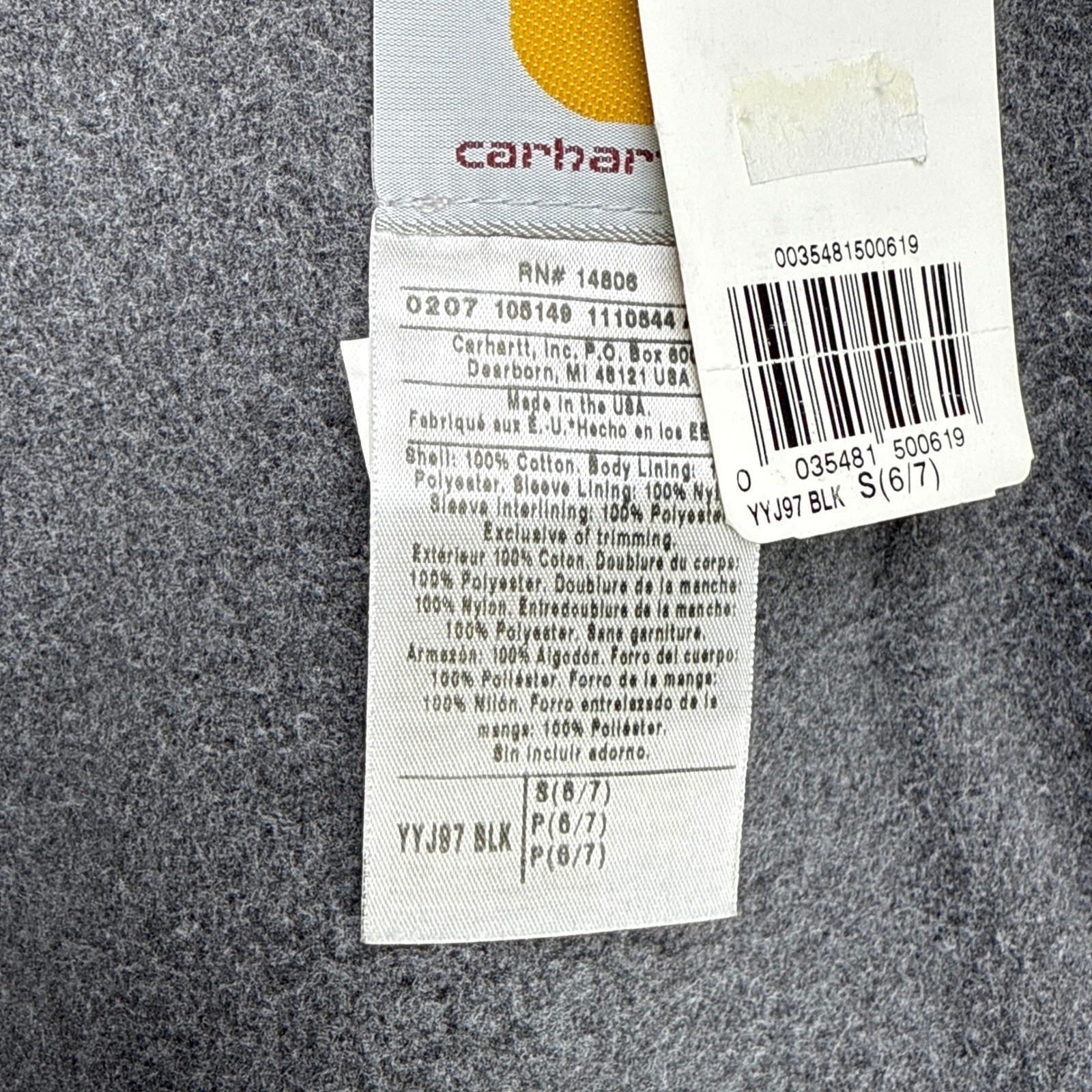 Carhartt Detroit Jacket Fleece Lined Youth Small (6/7) YYJ97 BLK Black NWT NOS image 4