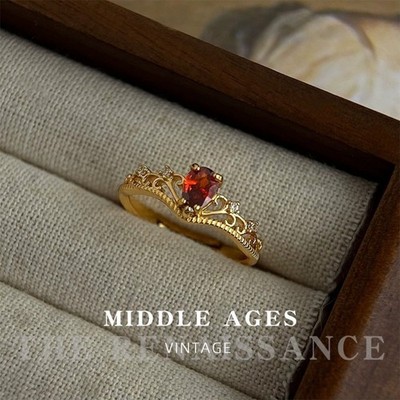 Ring im Ölgemälde-Stil, galvanisiert, Ring im französischen Vintage-Ölgemälde