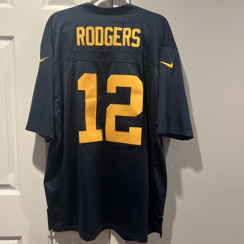 Aaron Rodgers Green Bay Packers Sewn Jersey Blue Adult Large - Size 52 - Bild 3 von 3