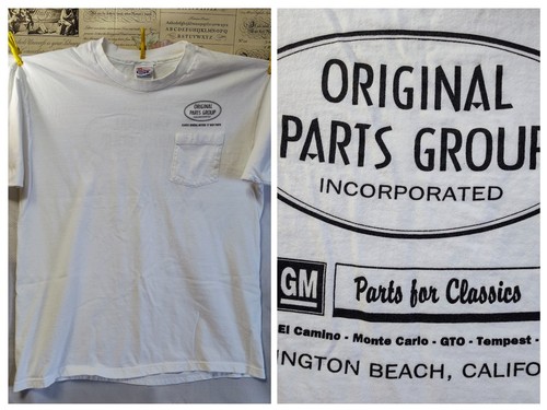 Vintage Herren Hanes T-Shirt Beefy-T*Weiß*XL*GM Oldtimer Autoteile*Top!