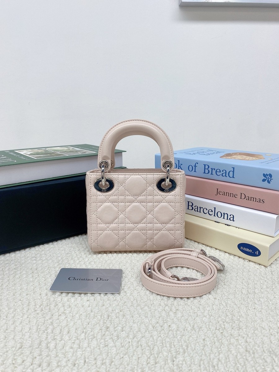 Christian Dior Lady Dior mini Light Pink Cannage Leather Bag with