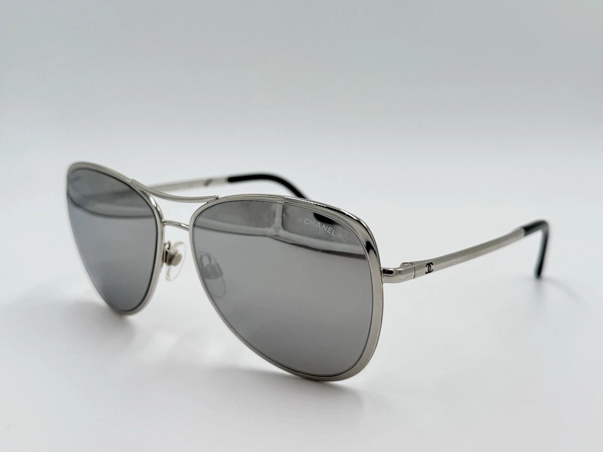 CHANEL Silver Aviator Sunglasses for Women for sale | eBay display picture 2
