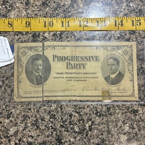 Progressive Party Membership Certificate 1912