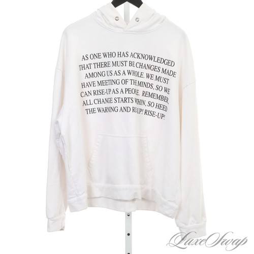 Who Decides War White Rise Up No Hate Graphic Print Hoodie Sweatshirt Sweater L