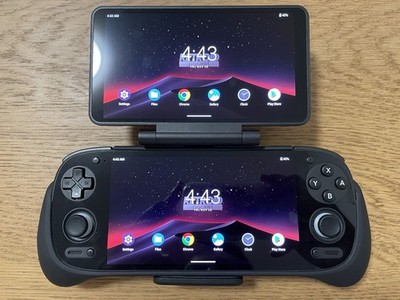 Retroid Pocket 5 Komplett-Set | Dual Screen Add-on | Grip | Tasche | Top Zustand