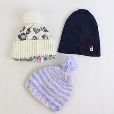 Lot of 3 Multi-Brand Toddler Hats Various Colors and Textures