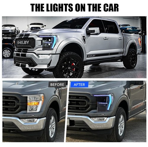 RGB Full LED Headlights For Ford F150 14th Gen P702 2021-2023 Front Lamps Pair - Picture 3 of 24