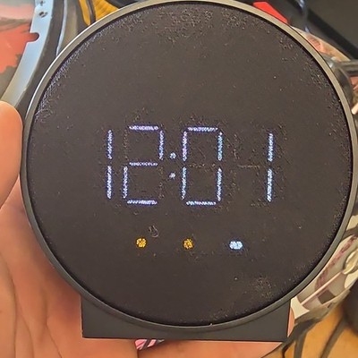 Capello WB-B Black Round Digital Alarm Clock, Snooze Alarm, Matte Finish