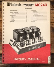 McIntosh Model MC240 MC-240 Amplifier Issue 2 Owners / User Manual Original 