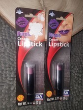 Lot Of 2 Purple Halloween, Clubbing, Goth Cream Lipstick .11oz NEW
