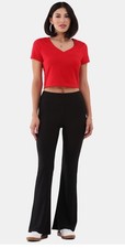 No Boundaries Women's Pull On Flare Pants Small 4-6 Black 32" Inseam NWT