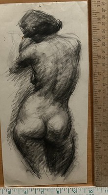 Vintage Original Classroom Study Pencil Drawing - Artist Carlyle Browning