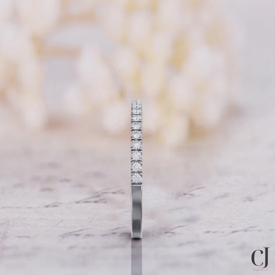 Обручальное или свадебное кольцо из чистого 14-каратного белого золота с муассанитом овальной огранки 3 карата VVS1 три комплекта - Изображение 4 из 4