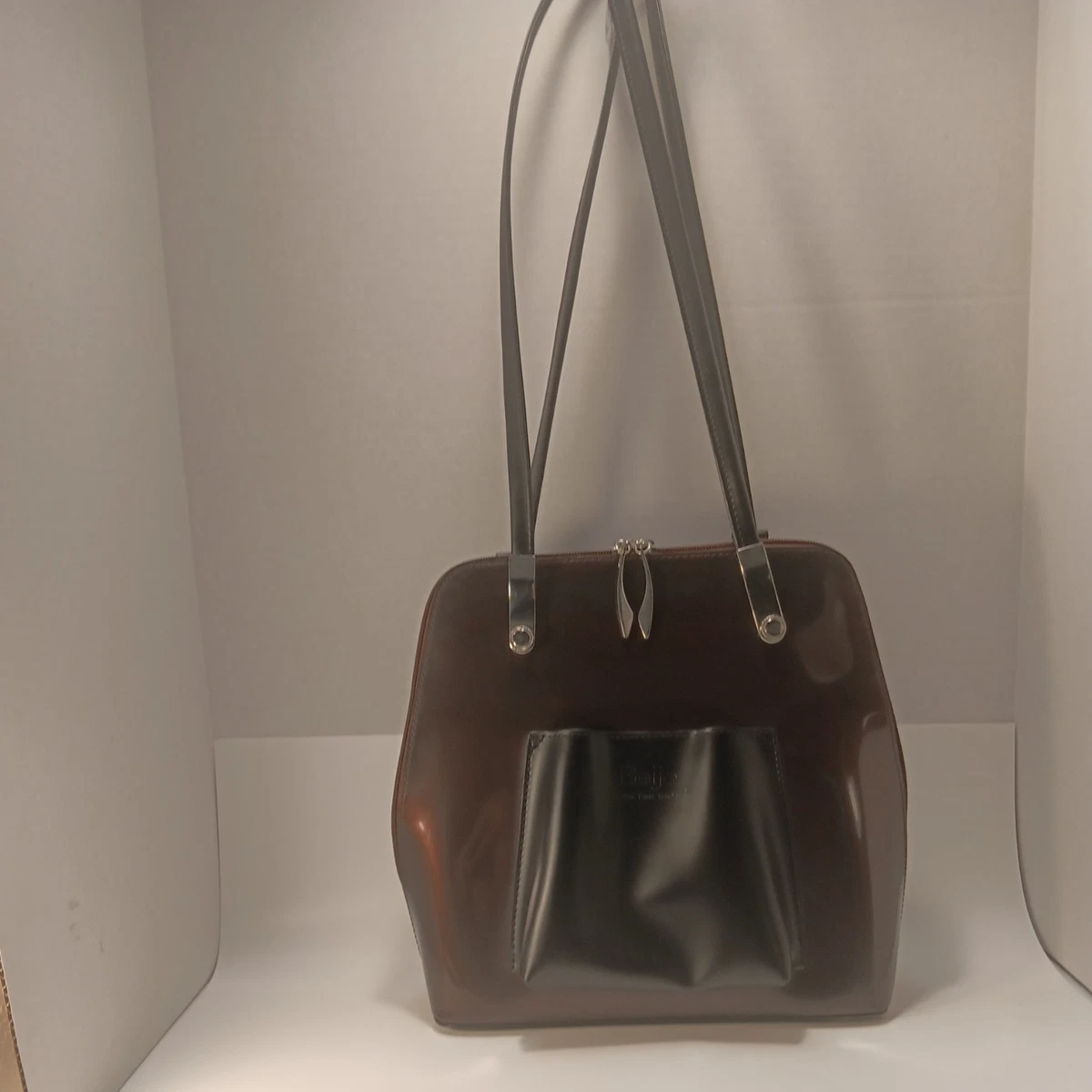 Beijo Green and Black Women\'s Bag patent leather backpack PVC Vinyl Beijo Patent Bags & Handbags for Women for sale | eBay main image 3