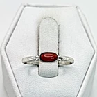 STUNNING .925 Vintage Sterling Silver Estate Ring Size 7.5 with Red stone