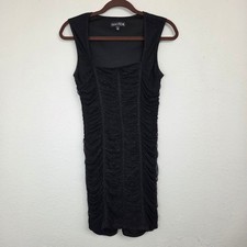 Crystal Doll Dress Women Medium Black Glitter Ruched Bodycon WGO17526R Excellent