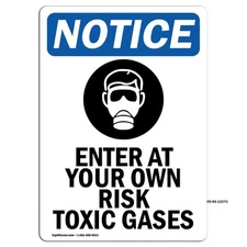 Enter At Your Own With Symbol OSHA Notice Sign Metal Plastic Decal