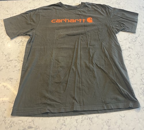 Carhartt Original Fit Logo T-Shirt 2XL Tall grau orange Workwear Tee