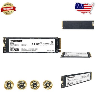 Patriot P300 512GB M.2 NVMe SSD 1700MB/s Read Shock Resistant