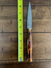 CUSTOM HANDMADE DAMASCUS BURNT BONE DAGGER KNIFE WITH PREMIMUM LEATHER SHEATH