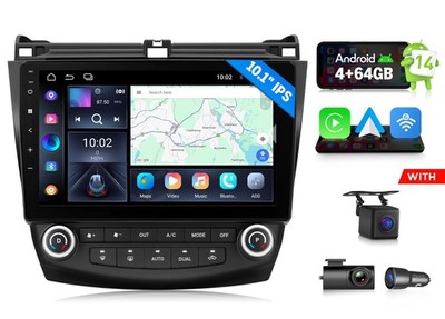 HAC1X7A Android 14 4+64 Car Stereo CarPlay For Honda Accord 7 2003 2004 2005 SWC