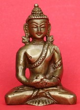 Sitting Lord Buddha Figure Handmade Brass Budha Figurine Statue Sculpture BA1007