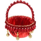  Pearl Flower Girl Basket Wedding with Handle Romantic Small Baskets