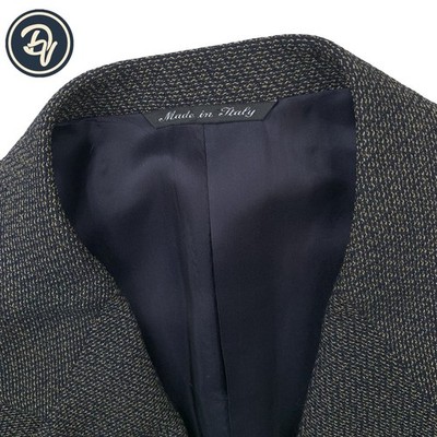 1980's 40 R Canali '' Milano '' Brown & Navy Micro Knit Wool Tweed Blazer