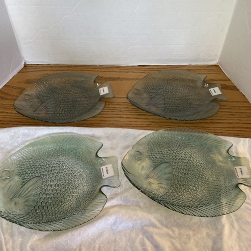 Exquisite Vintage Fish-Shaped Green Plates See If 4 Made in Italy - Picture 3 of 6