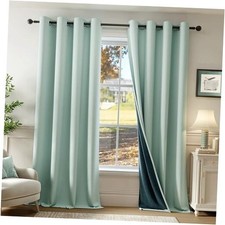 100 Blackout Curtains 84 Inch Long 2 52"W x 84"L Pack of 2 Seafoam Green