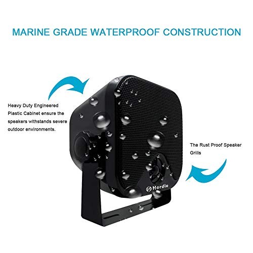 wasserdichte Marine-Lautsprecher Wandmontage 4-Zoll-Box-Lautsprecher Schwarz - Zdjęcie 3 z 7